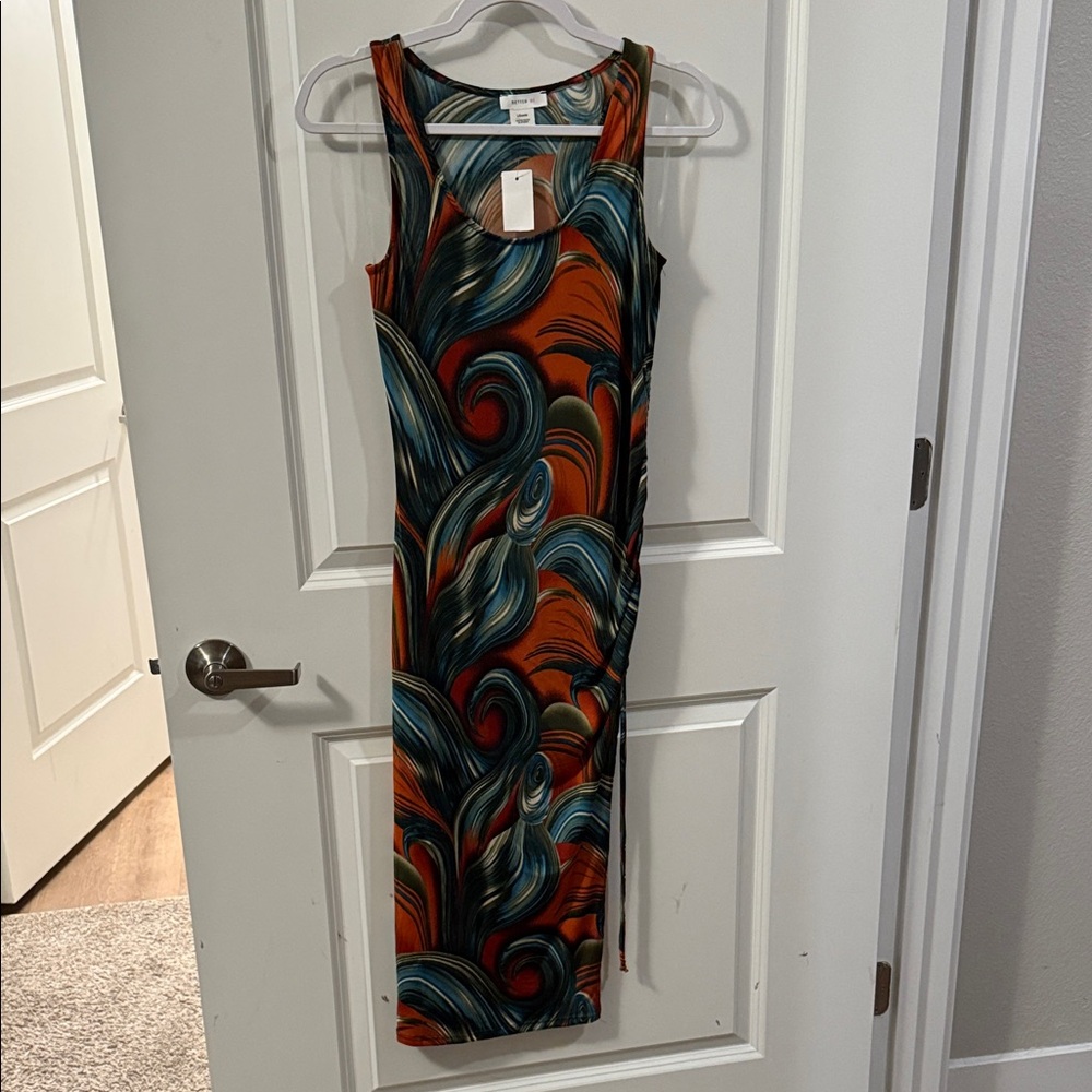 Sleeveless Multicolor Swirl Dress